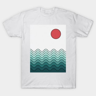 Red sun and the ocean T-Shirt